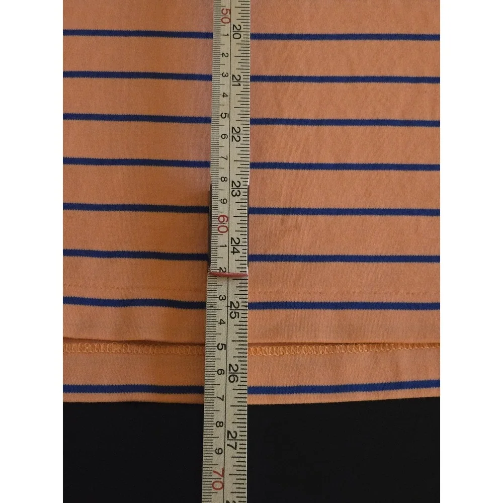 Polo Ralph Lauren Mens Large Classic Fit Orange With‎ Blue Stripes